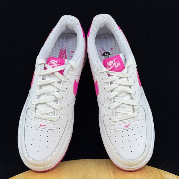 Nike Air Force 1 White/Laser Fuchsia (FV5948 102) Big Kid's 7Y Women’s 8.5 - Picture 9 of 10